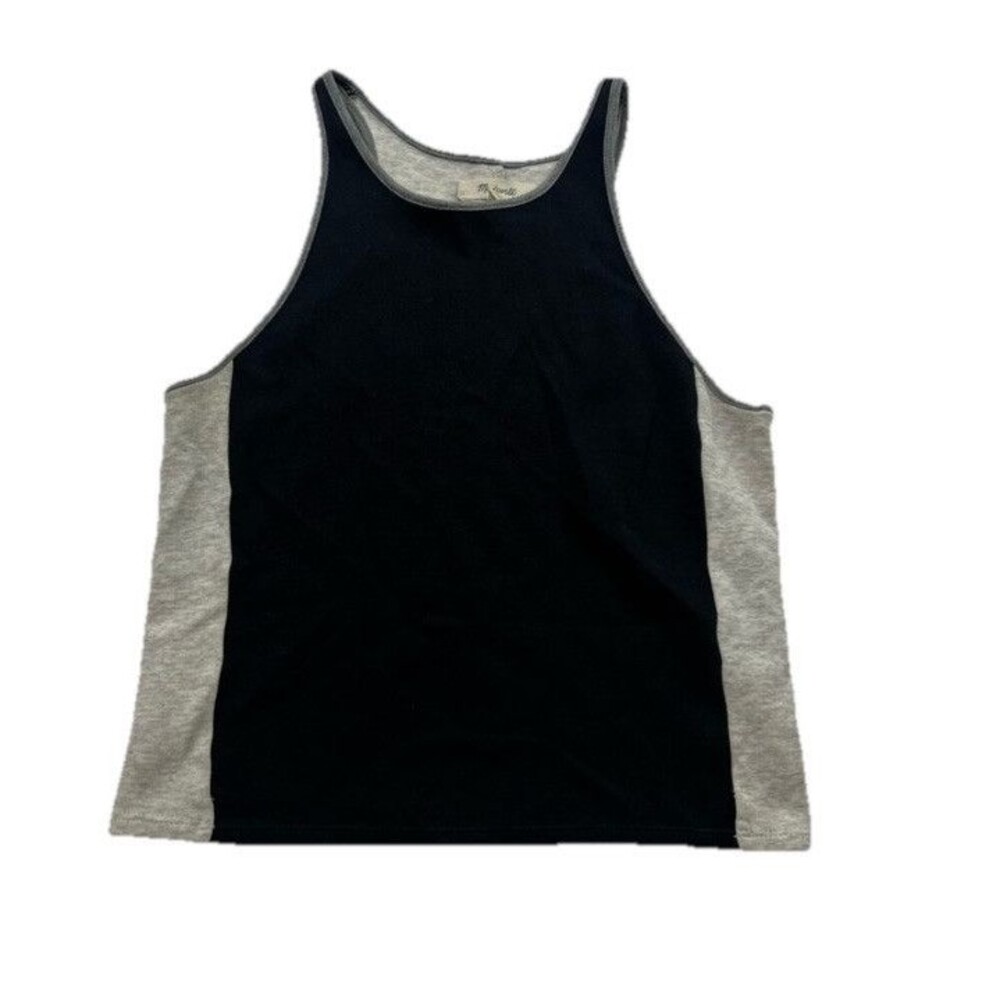 NWOT Women's Madewell offline Terry Tank Black &Grey M  OLDSTOCK